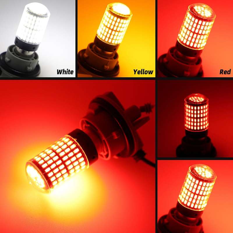 2pcs Car Led Bulbs 3157 P27-7w T25 Led P27w Canbus Lamp Red