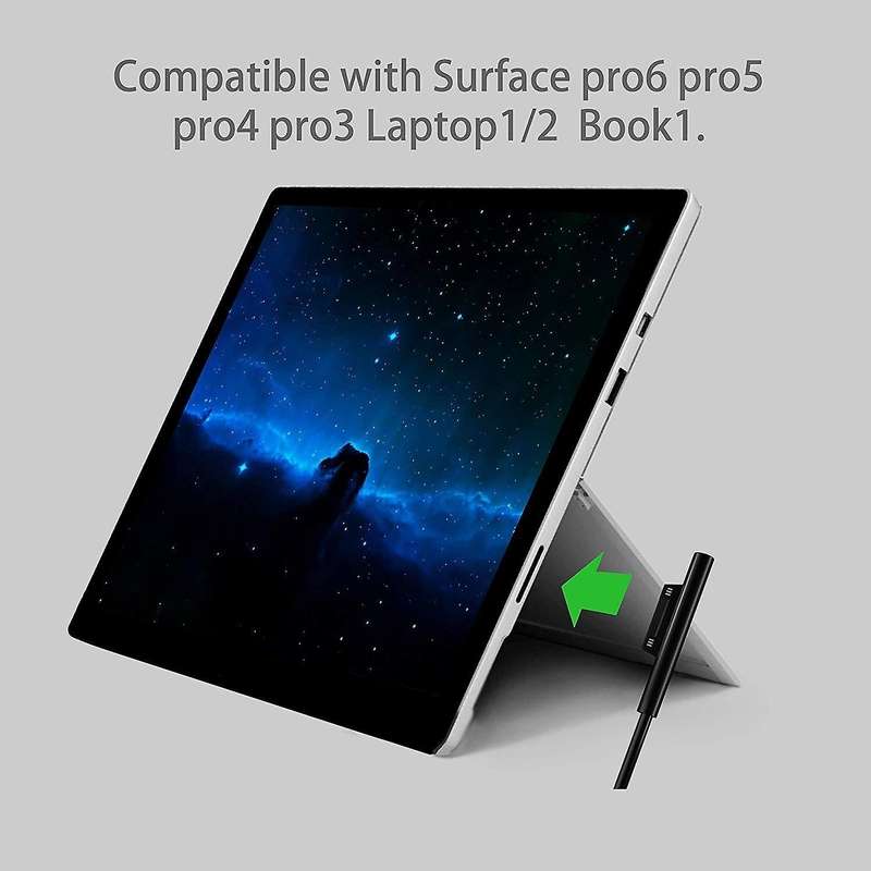 0.2m Usb-c Charging Cable for Surface Pro 6/5/4/3 Laptop 1/2, 45w 15v