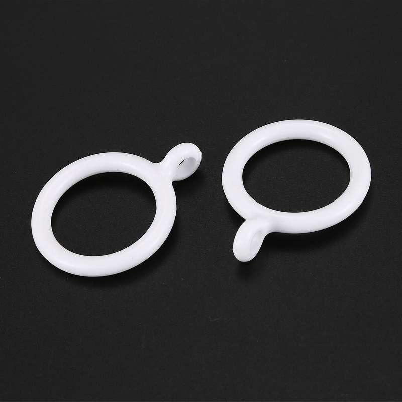 40x White 25mm Inner Plastic Curtain Rings