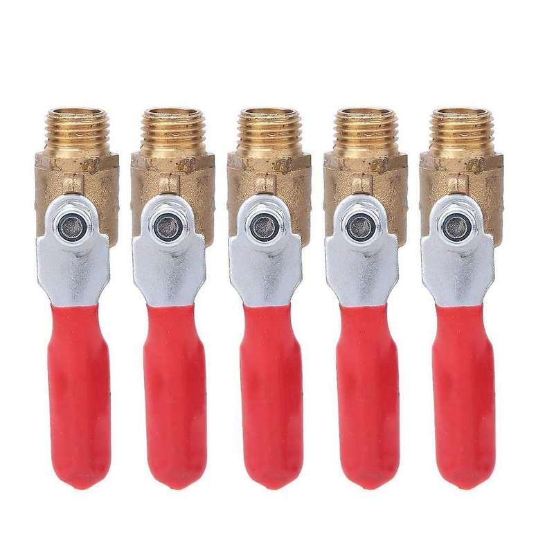 5 Ball Valves, G1/4 Double External Thread Air Compressor Ball Valve