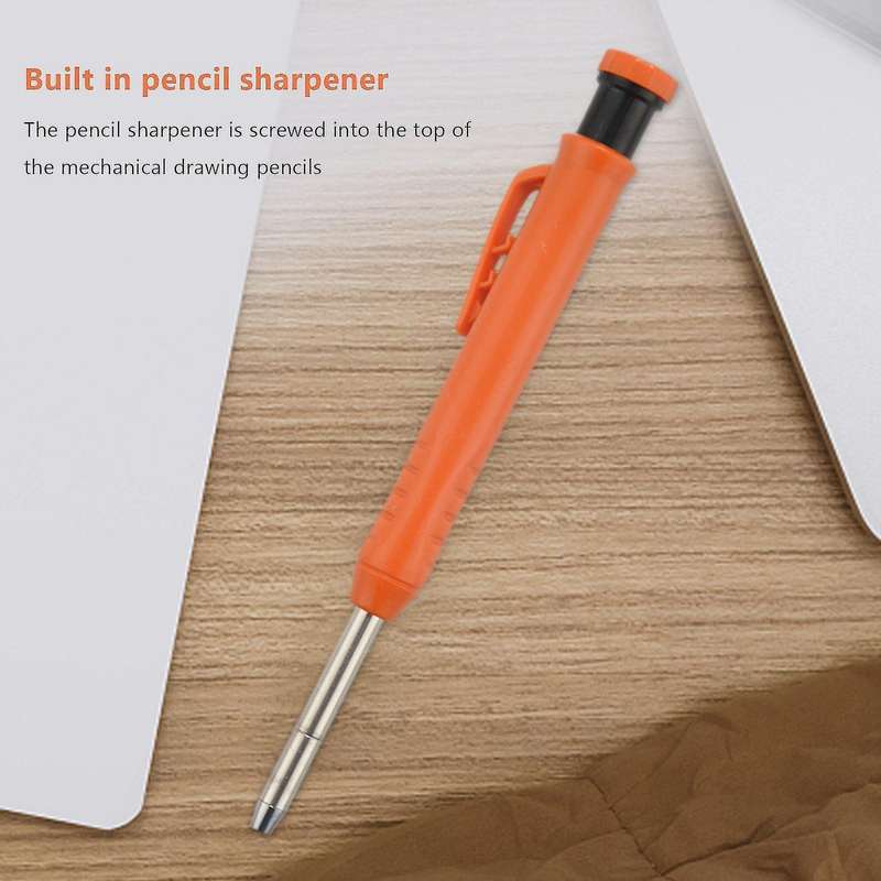 Carpenter Pencil,1pcs Solid Work Pencil Set with 12 Refill Leads E