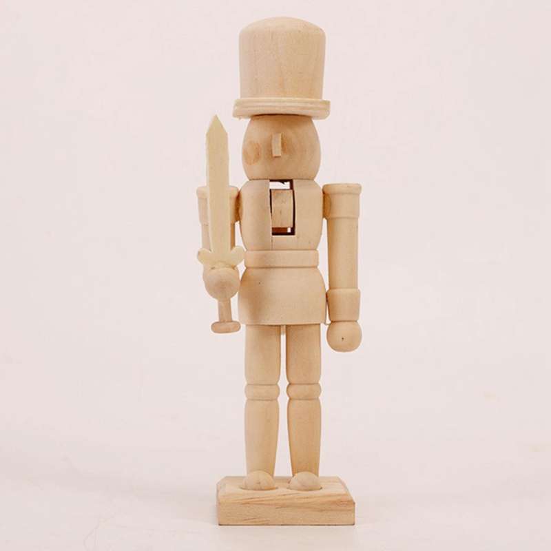 20.5cm Nutcracker Puppet White Embryo Walnut Soldier Shaped Ornaments