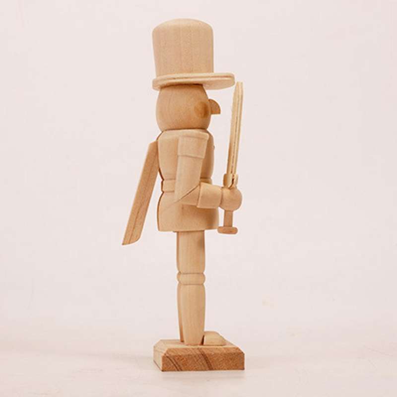 20.5cm Nutcracker Puppet White Embryo Walnut Soldier Shaped Ornaments