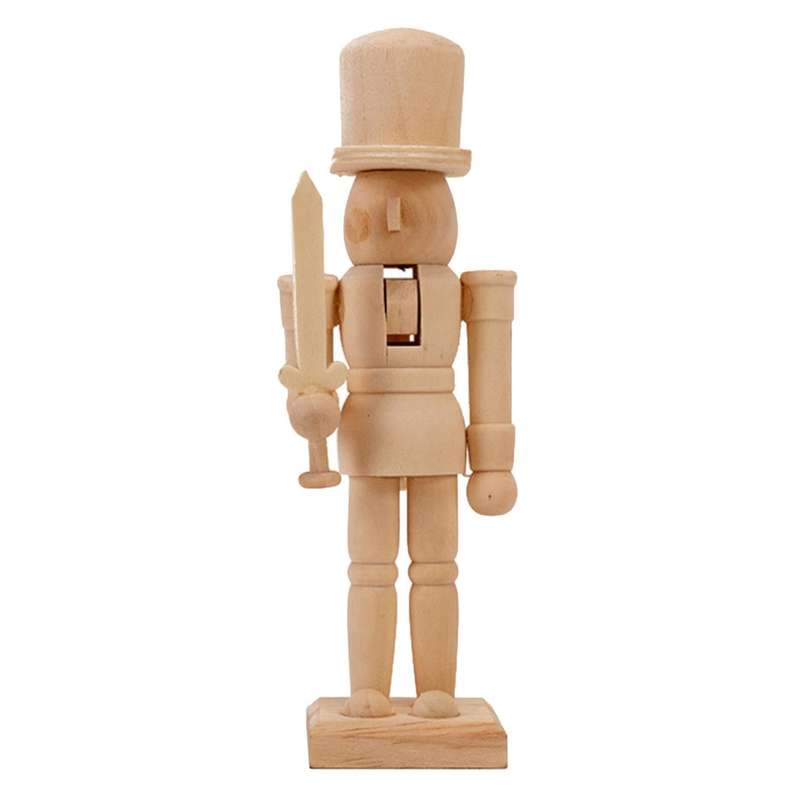 20.5cm Nutcracker Puppet White Embryo Walnut Soldier Shaped Ornaments