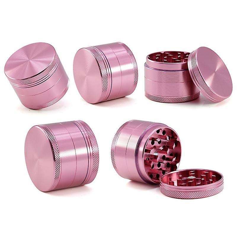 2inch 4 Piece Spice Herb Grinder, Durable and Exquisite 50mm(pink)