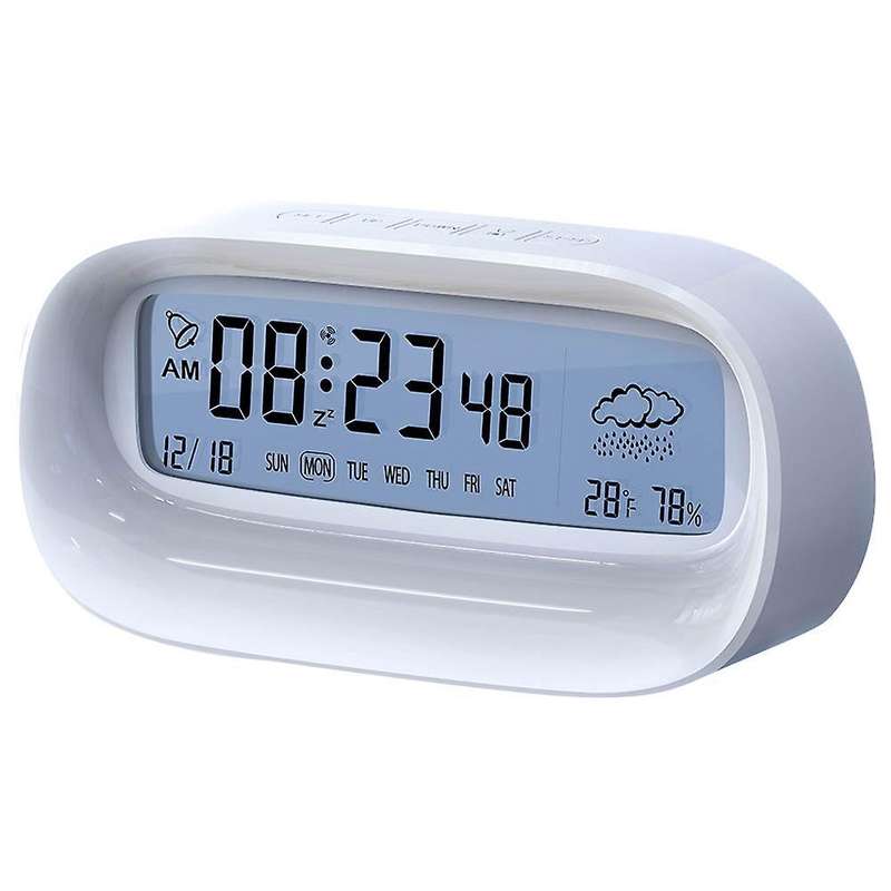 Digital Alarm Clock for Bedrooms,battery Operated Desk Clock,white