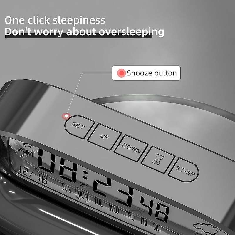 Digital Alarm Clock for Bedrooms,battery Operated Desk Clock,white