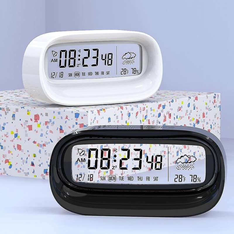 Digital Alarm Clock for Bedrooms,battery Operated Desk Clock,white