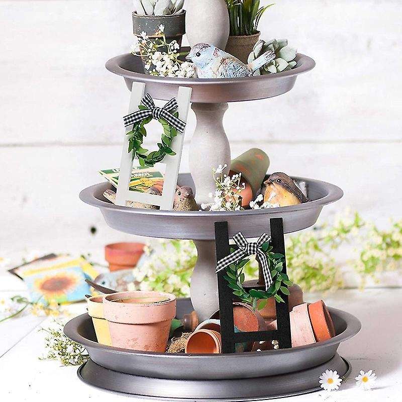 2pcs Wooden Ladder Tray Decoration Summer Rustic Sign Decoration