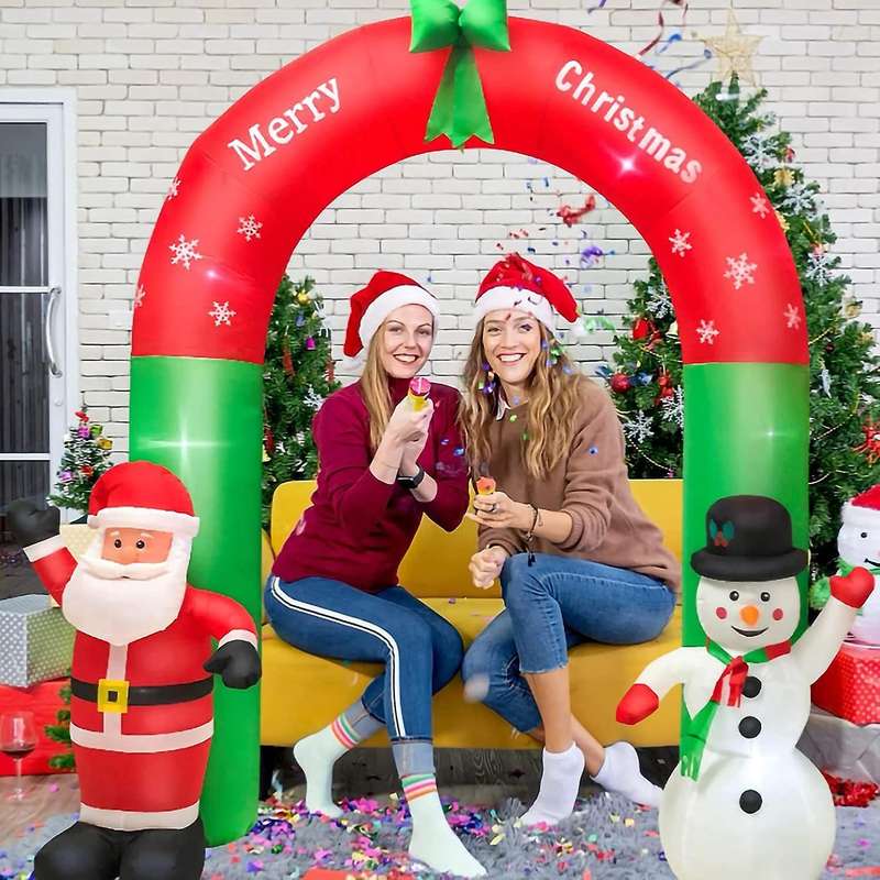 Christmas Inflatable Archway Decorations for Yard Square Eu Plug