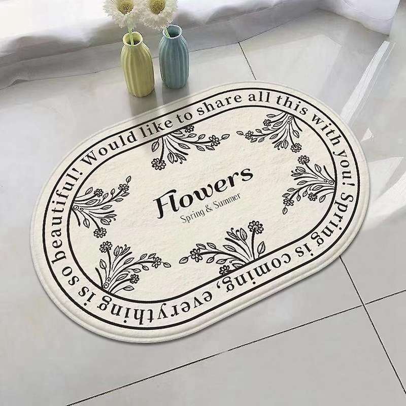 Bath Shower Mat Doormat Absorbent Flower Carpets Entrance(b,40x60cm)