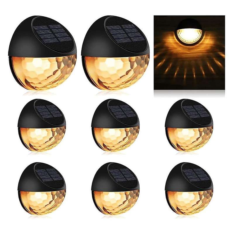 8 Pack Solar Fence Lights, for Garden, Fence, Patio Use,warm White