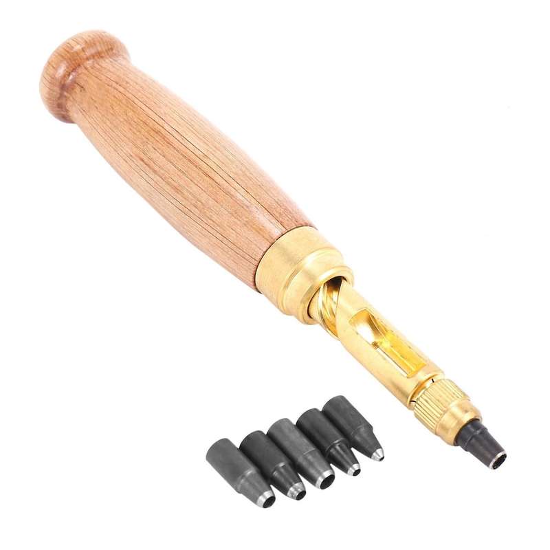 6pcs Punch Leather Tool,6 Tips 1.5m 2mm 2.5mm 3mm 3.5m 4mm