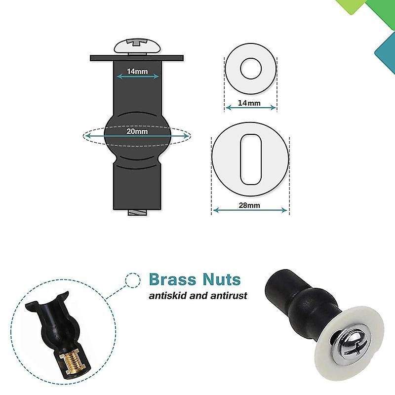 Toilet Seat Screws,universal Rubber Wc Blind Hole Plastic Washers Nut