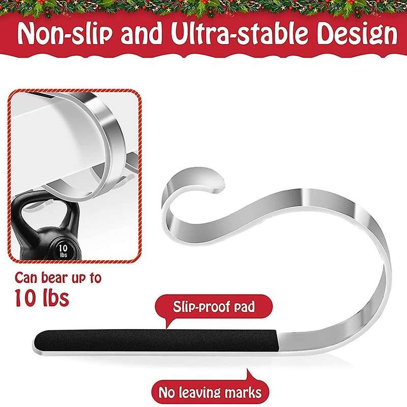 6pcs Christmas Stocking Holder, Non-slip Adjustable Stocking C