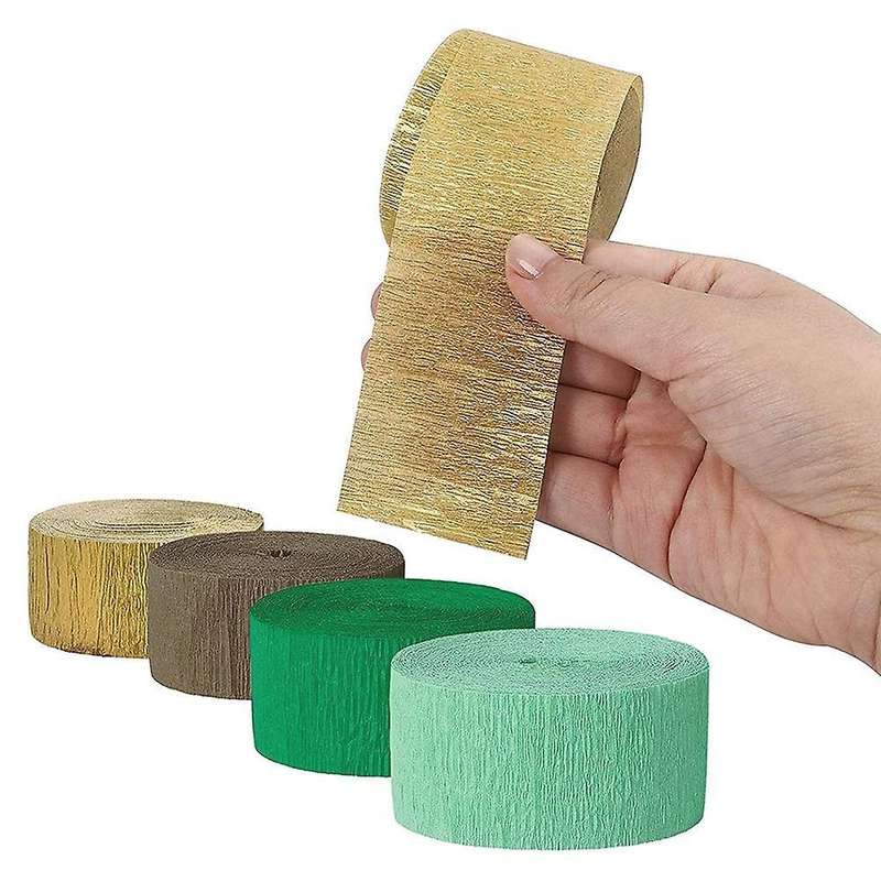 8rolls Green Crepe Paper Streamers Tassels Streamers for Rustic Style