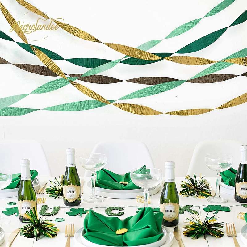 8rolls Green Crepe Paper Streamers Tassels Streamers for Rustic Style