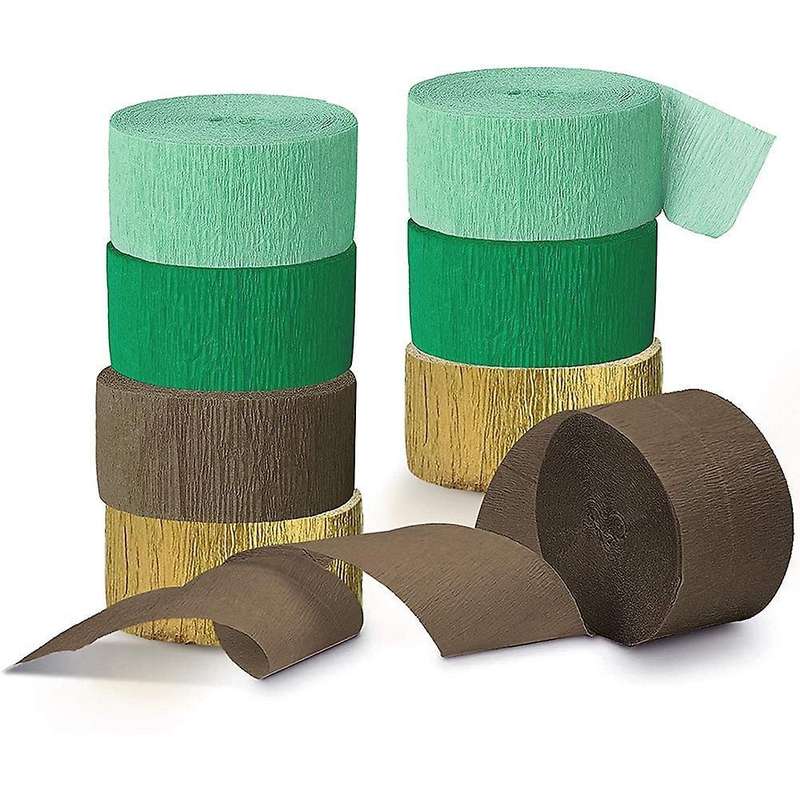 8rolls Green Crepe Paper Streamers Tassels Streamers for Rustic Style