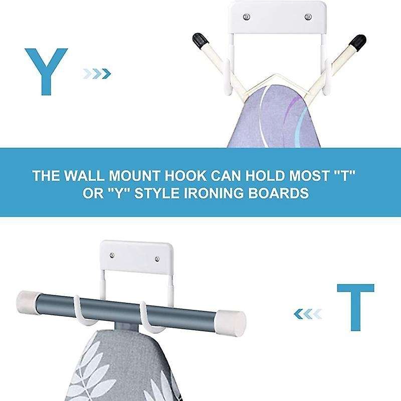 Wall Mounted Holder, Large & Small Ironing Board (matte White)