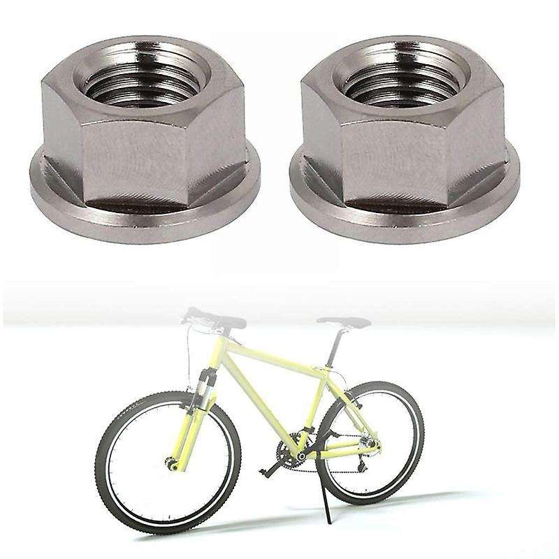 2pcs M10 X 1.25 Mm Tc4 Titanium Flanged Nut for Bicycle Motorcycle