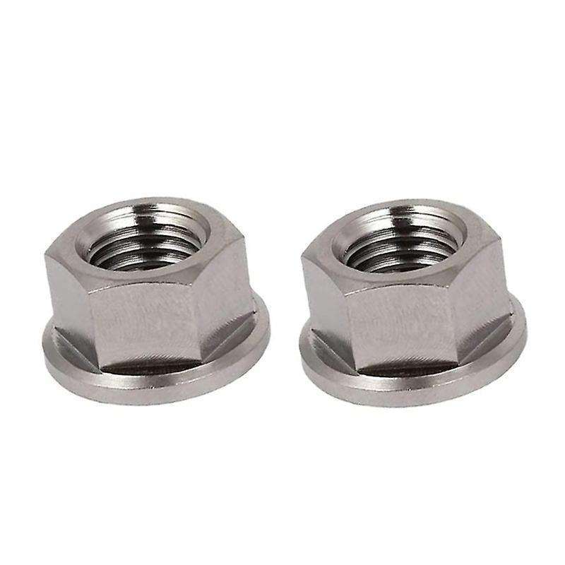 2pcs M10 X 1.25 Mm Tc4 Titanium Flanged Nut for Bicycle Motorcycle