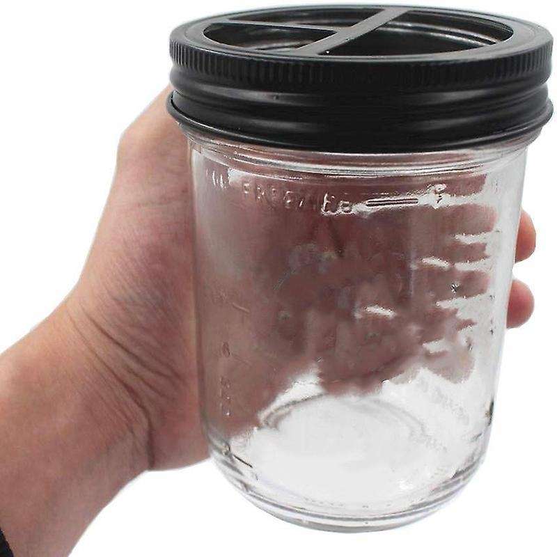 2 Pcs Mason Jar Toothbrush Holder Lid - Rust-proof Stainless Steel