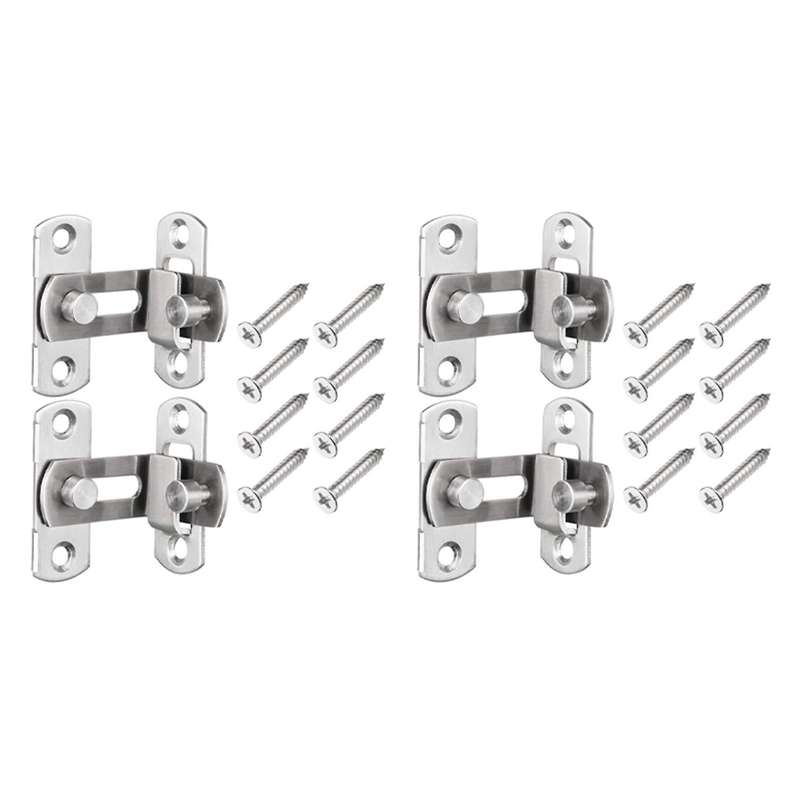 2 Pcs Right Angle Door Hasp Bending Latch Buckle for Doors and Window