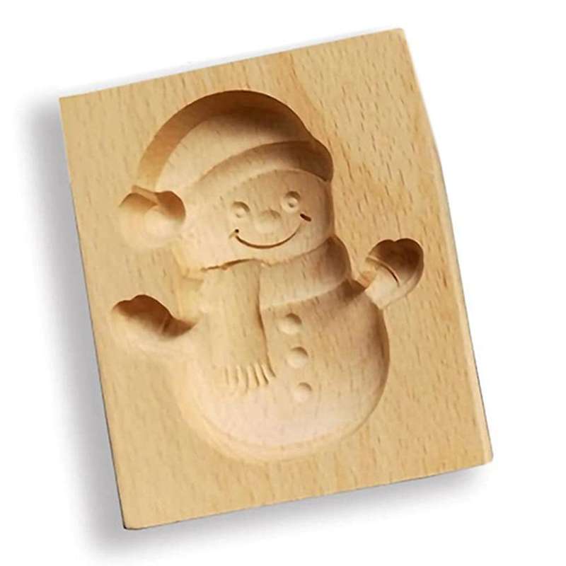 Wooden Cookie Mold Shortbread Mold Diy Cookie Mold 3d Wooden(snowman)