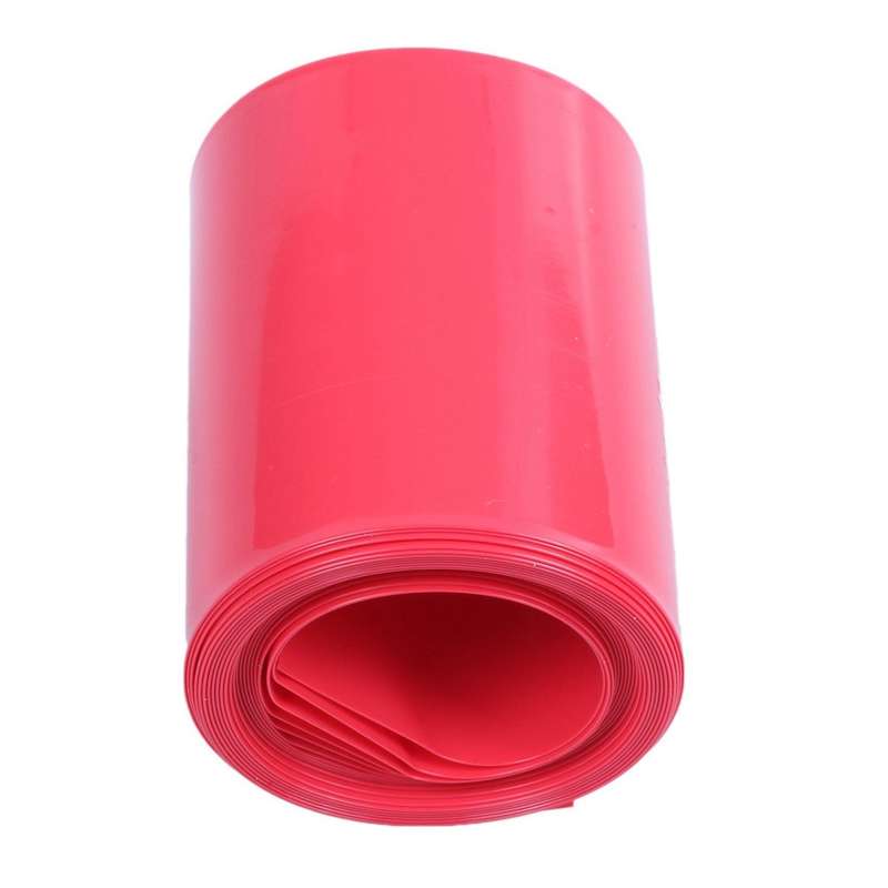 2m 50mm Width Pvc Heat Shrink Wrap Tube Red for 2 X 18650 Battery