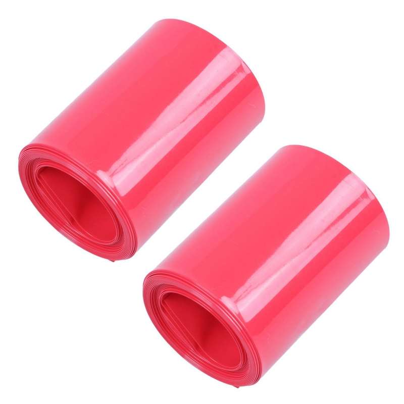 2m 50mm Width Pvc Heat Shrink Wrap Tube Red for 2 X 18650 Battery