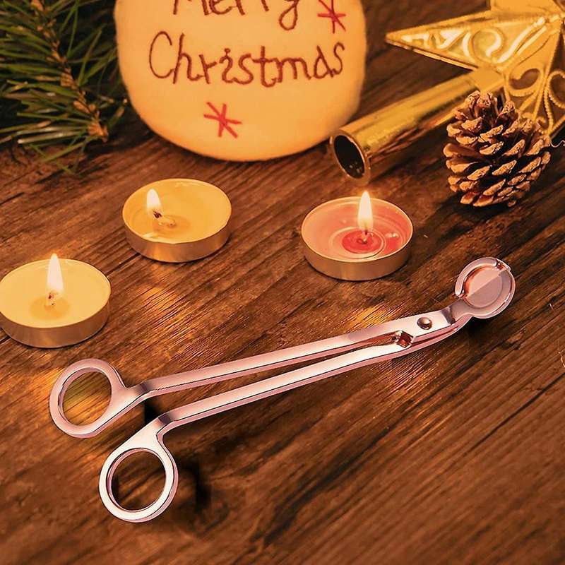Candle Wick Cutter Stainless Steel Wick Cutter Scissors Rose Gold