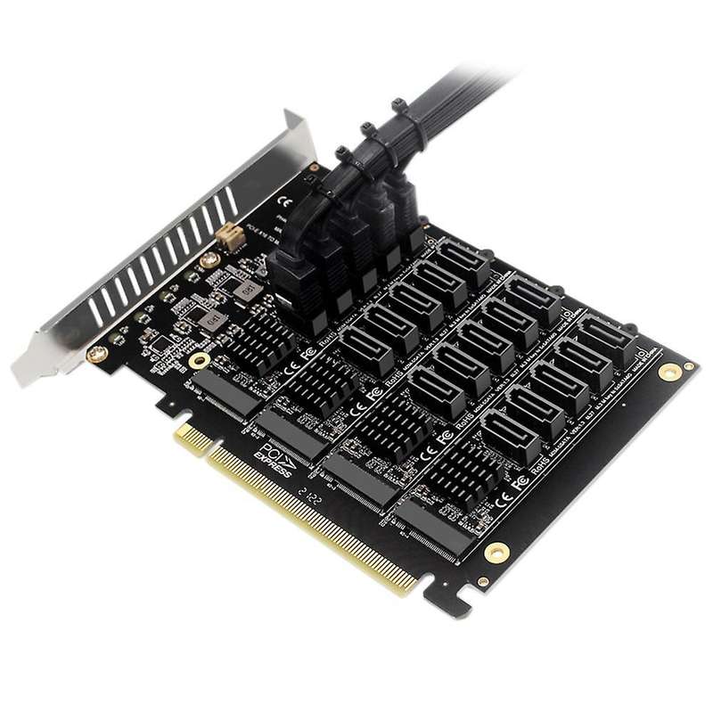 Pci-e Sata Card Pcie X16 Nvme M.2 Raid Array Expansion to Sata