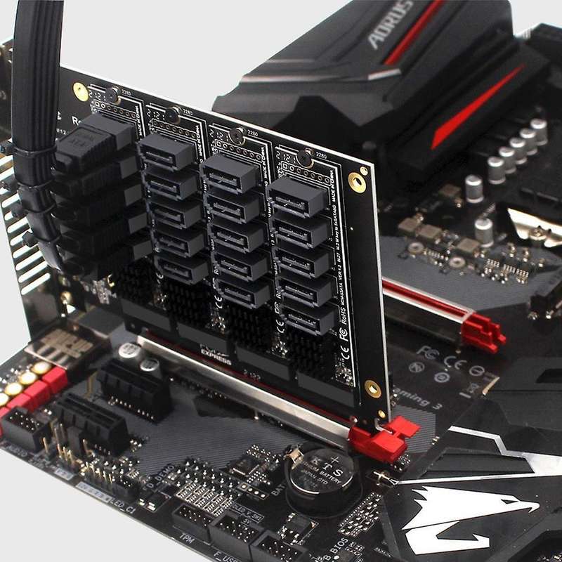 Pci-e Sata Card Pcie X16 Nvme M.2 Raid Array Expansion to Sata