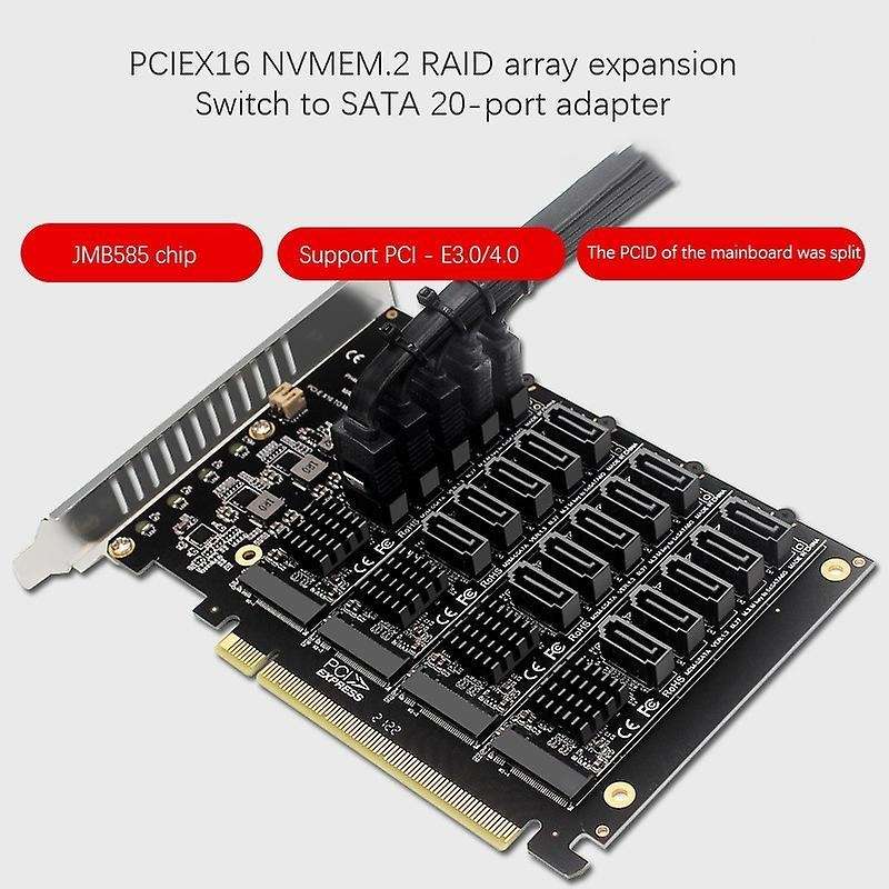 Pci-e Sata Card Pcie X16 Nvme M.2 Raid Array Expansion to Sata