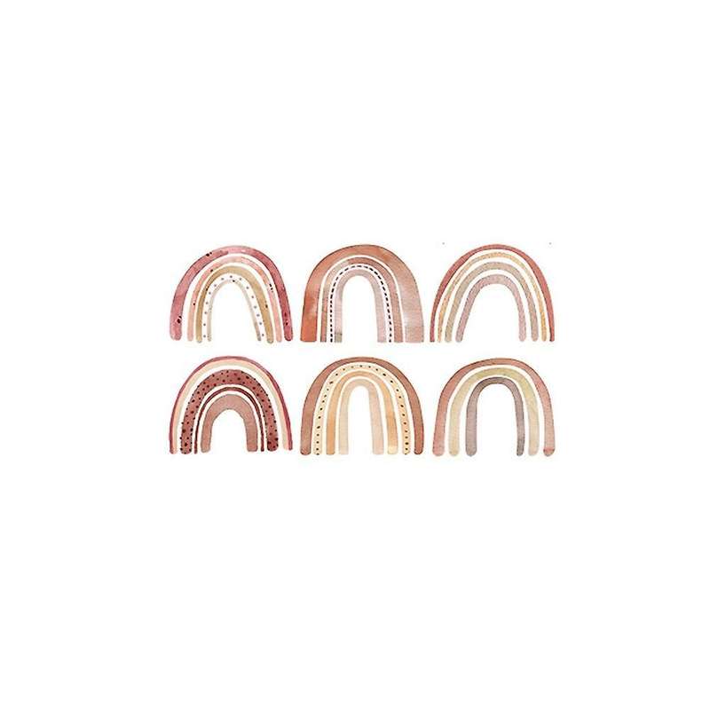 Watercolour Brown Big Rainbow Wall Stickers for Children's Decor,s