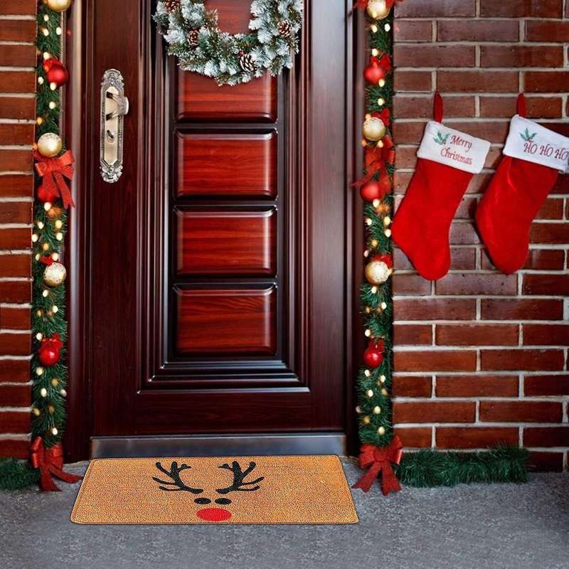 Christmas Door Mat Welcome Decor Mats Elk Doormat Creative 2