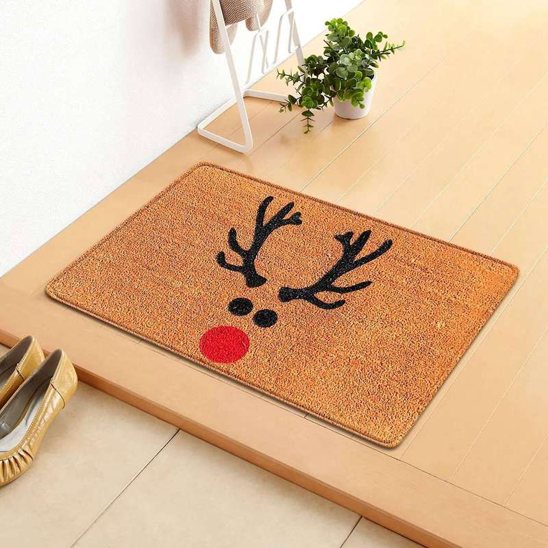 Christmas Door Mat Welcome Decor Mats Elk Doormat Creative 2