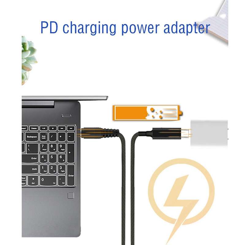 Usb Type C Pd Cable Dc Power Jack Converter 5.5x2.5mm for Lenovo