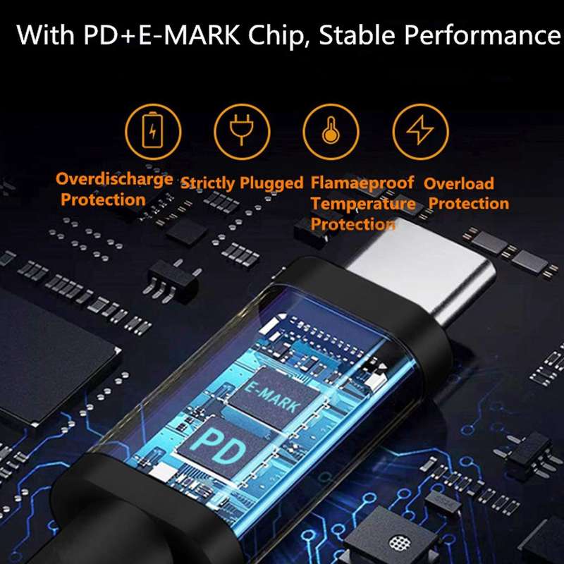 Usb Type C Pd Cable Dc Power Jack Converter 5.5x2.5mm for Lenovo