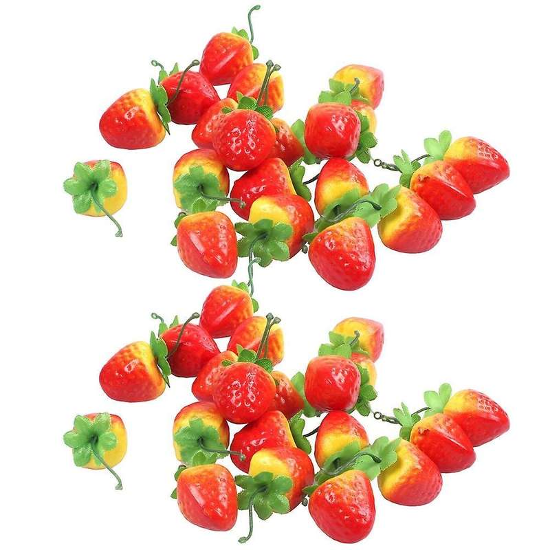 20 Artificial Ornament Red Strawberry-fake Fruit
