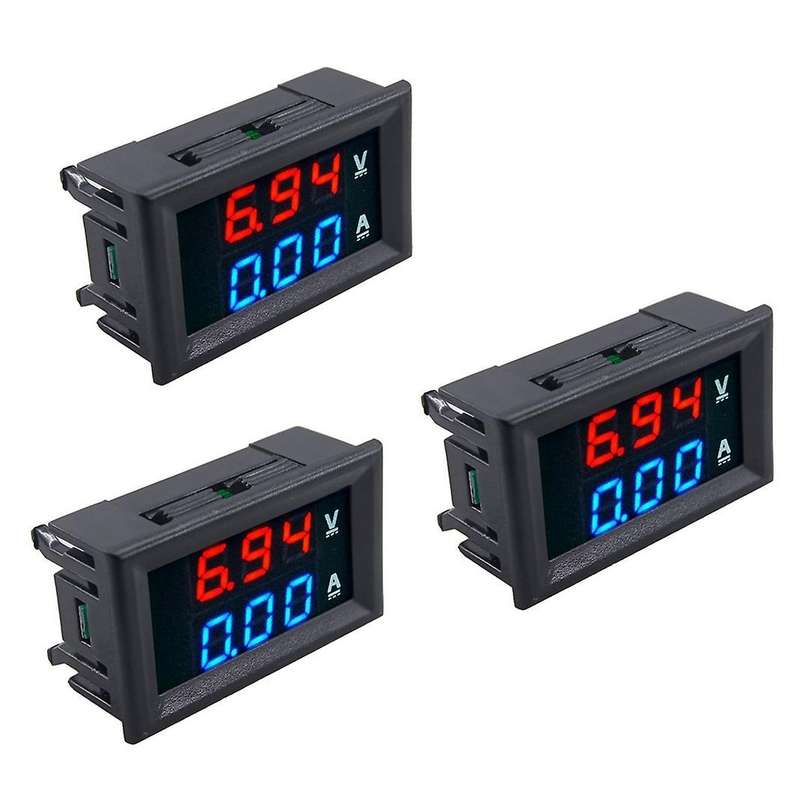 3pcs Led Digital Dc 0-100v 10a Voltage Amp Voltmeter Ammeter Tester