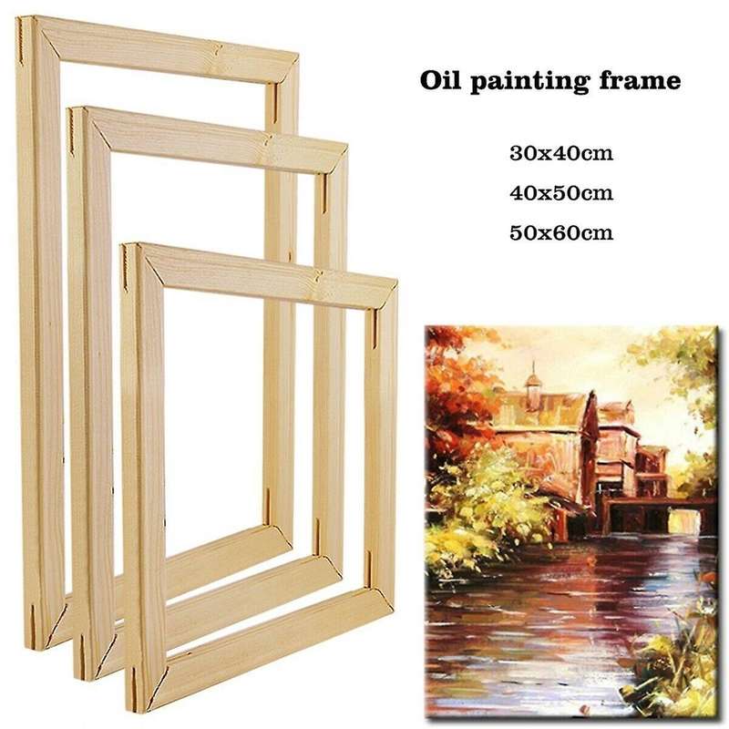 Natural Modern Wood Frame Photo Frame Canvas Oil Painting -40x50cm