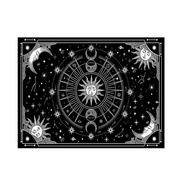 Sun and Moon Stars Space Tapestry for Bedroom Decor 51.2 X 59.1 Inch
