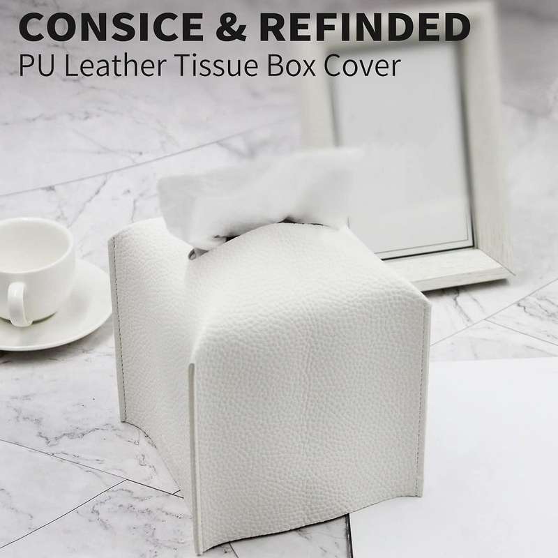 Modern Decoration Pu Leather Square Facial Tissues Case