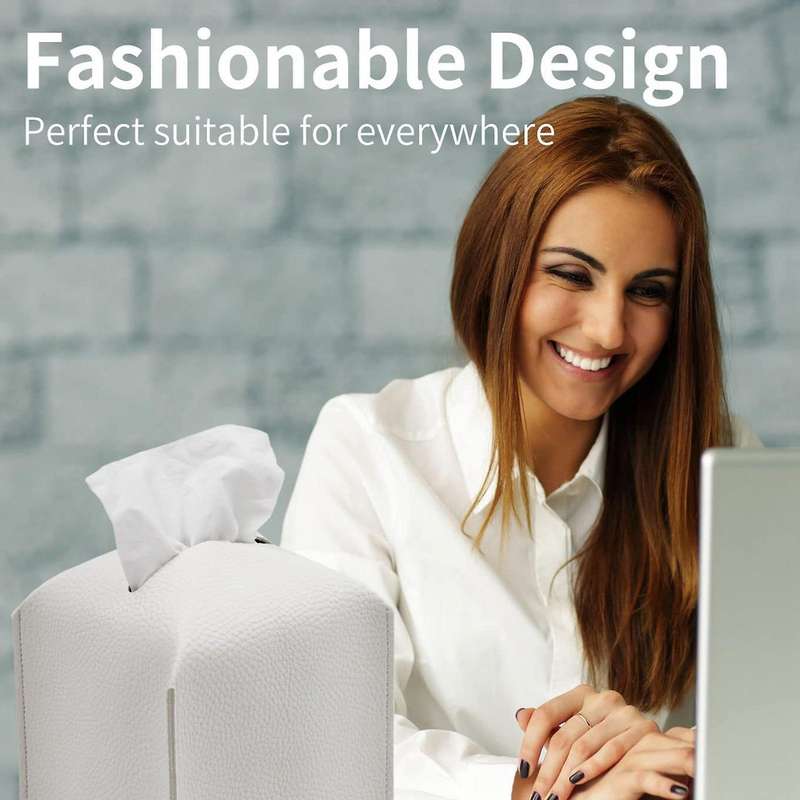 Modern Decoration Pu Leather Square Facial Tissues Case