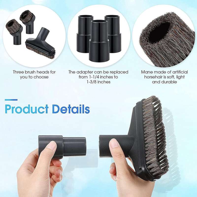 7 Pieces 25mm and 36mm Round Brush 5.9 Inch Floor Brush 1.25 Brush