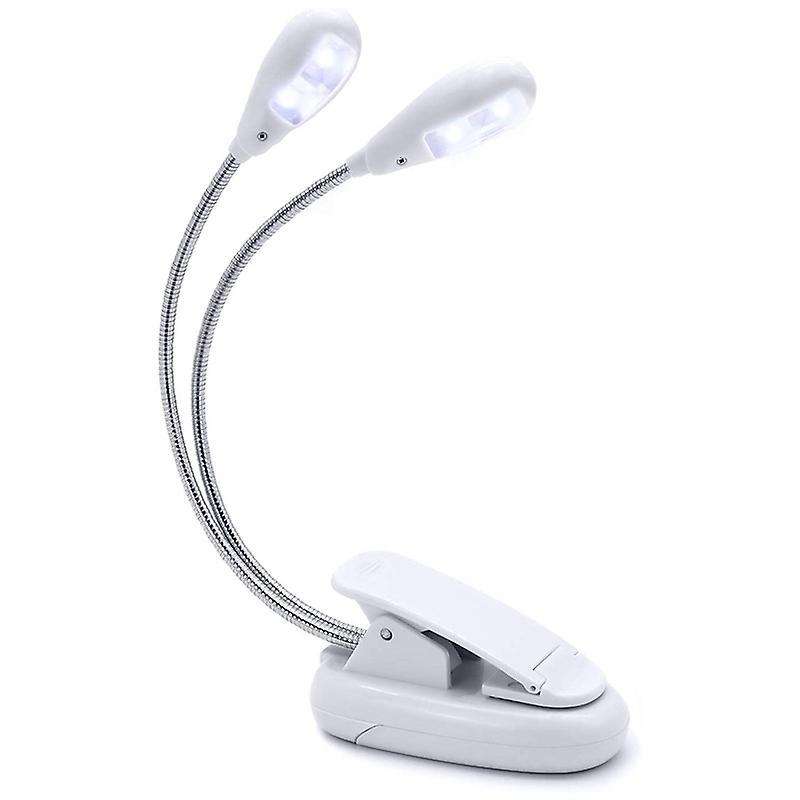 Music Stand Light, White Clip On Led Book Lights, 4 Brightness Levels