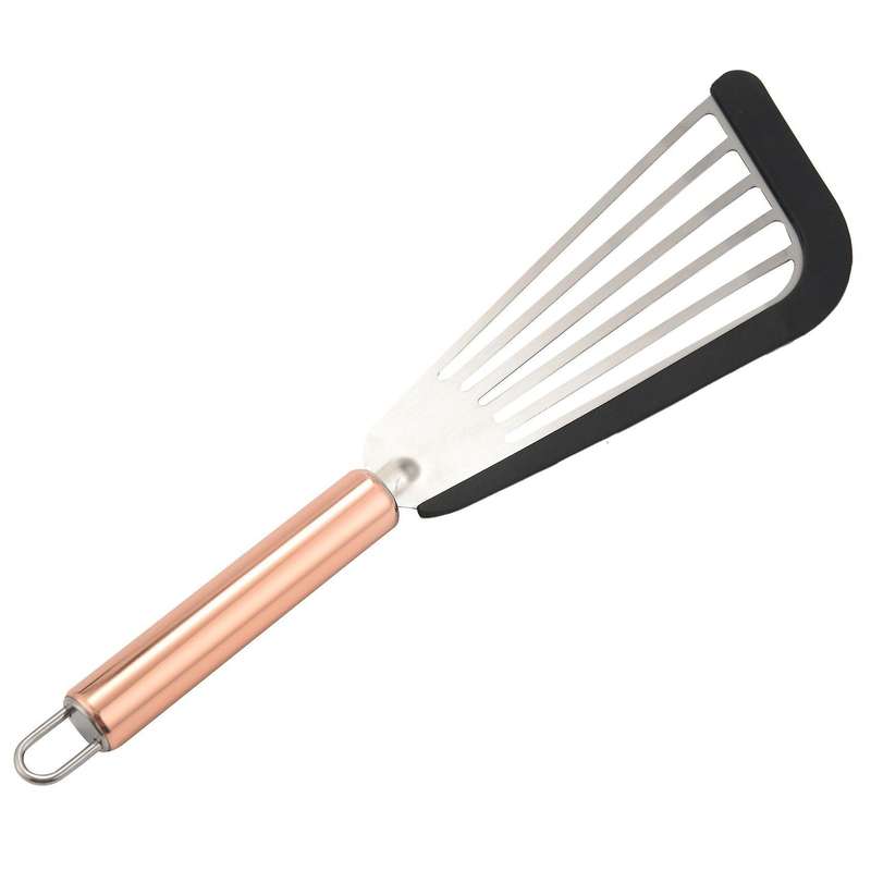 Stainless Steel Spatula with Silicone Top Soft Edge Slotted Spatula