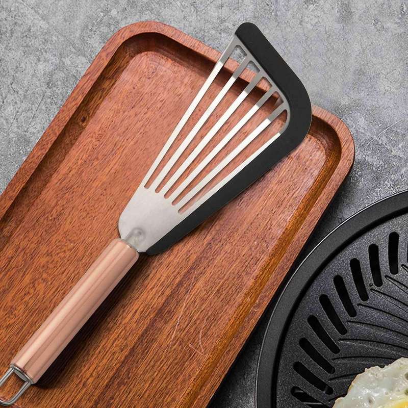 Stainless Steel Spatula with Silicone Top Soft Edge Slotted Spatula