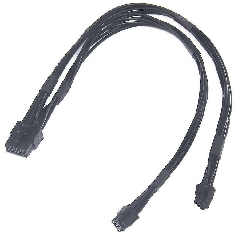 2pcs Dual Mini Pci-e 6-pin to 8-pin Pci-e Power Cable for Video Card